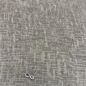 Sterling Silver Infinity Pendant Necklace - Silver